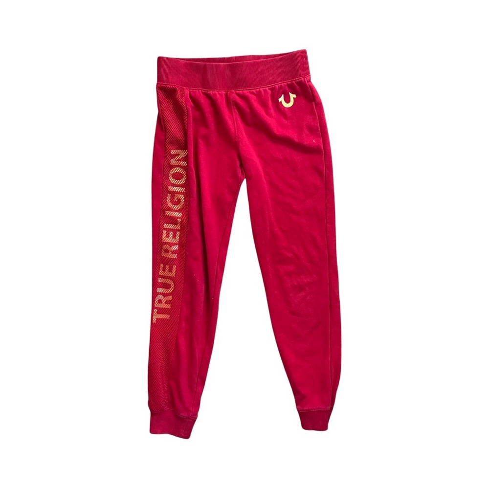 True Religion red logo sweatpants size M
